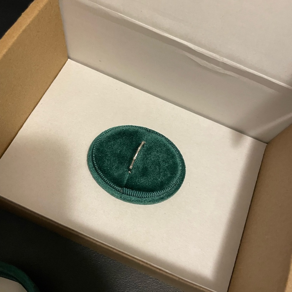 14k white gold moissanite rosary ring